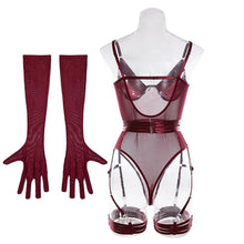 Load image into Gallery viewer, Strap Splicing Thin Style Perspective Bodysuit with Gloves Set
