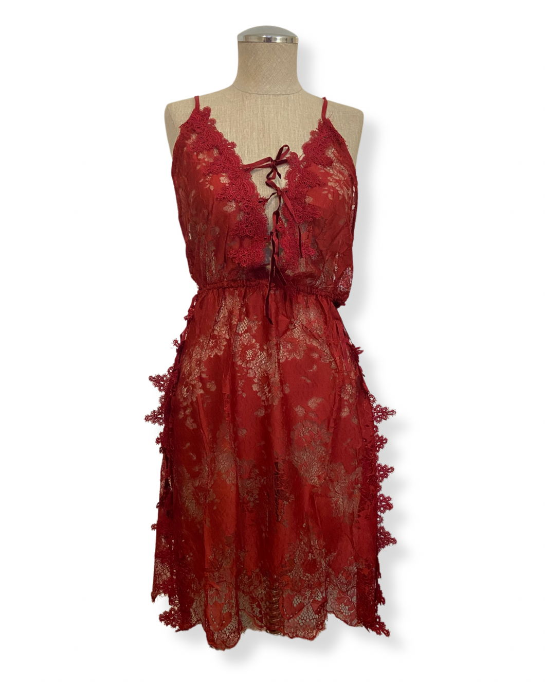Floral Hollowed Out Lace Nightdress