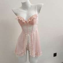 Charger l&#39;image dans la galerie, French Night Gown Sleepwear Mesh Lace Women Dreamy
