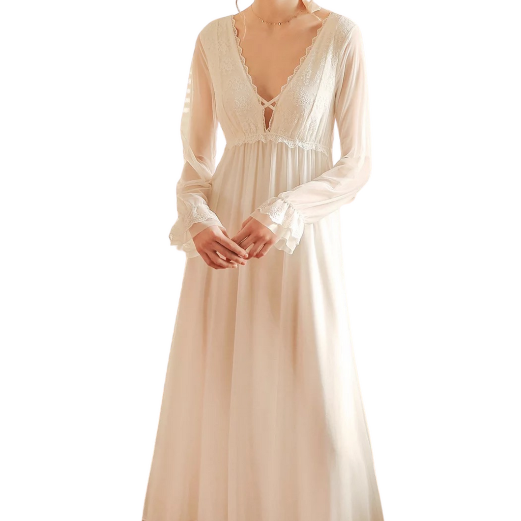 Lace Long Nightgown Vintage - Anissa Atelier