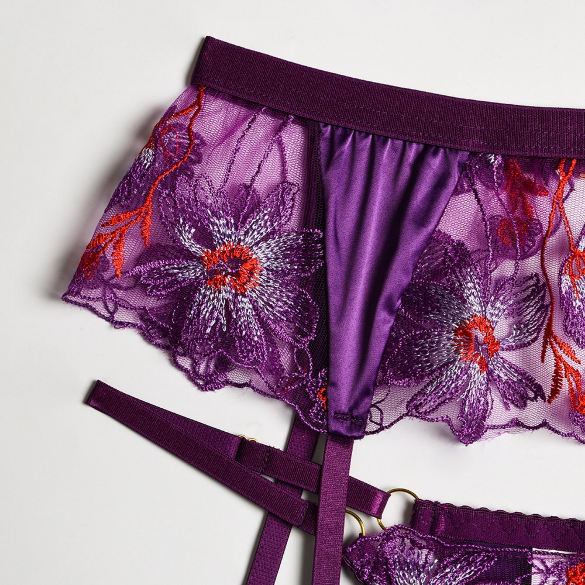 Nessa Omena Soft Bra Purple Floral  Lumingerie bras and underwear for big  busts