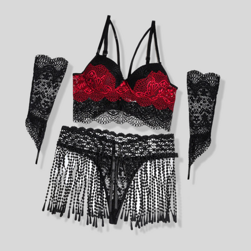 Lingerie Set Anissa Atelier Tassel Tease from our Black Rose Collection